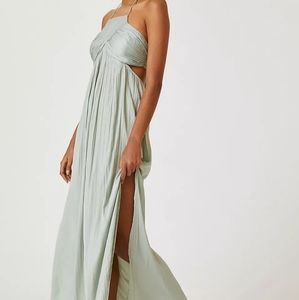 Anthropology Tie-Back Halter Maxi Dress